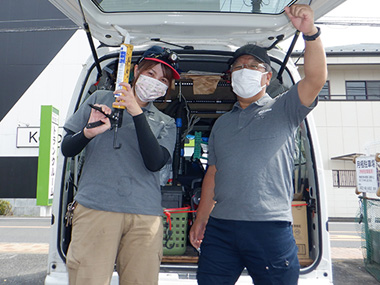 駆除後の点検を２回、行って、さらにその後の保証付きです。